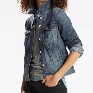 Womens Levi's Slim Fit Stretch Denim Trucker Jacket M jean